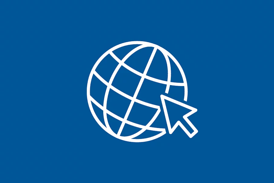 Das FES Icon stellt ein universelles Weltkugel-Icon mit einem Cursor dar, das häufig für Internet- oder globale Verbindungsdienste verwendet wird